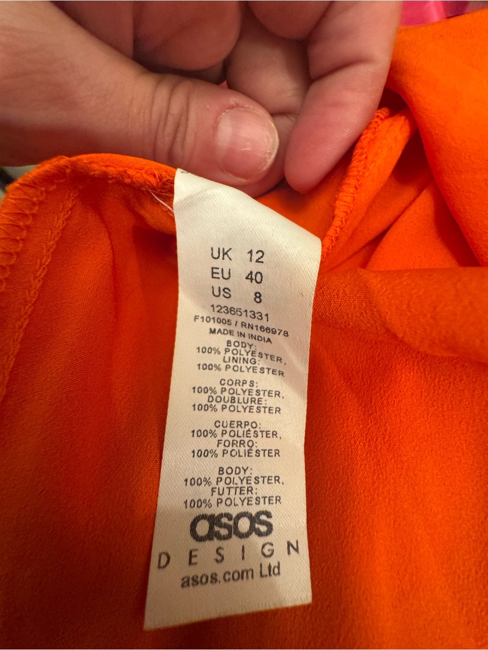 ASOS Orange Tiered Mini Dress with Open Back Tie - Picture 5 of 7